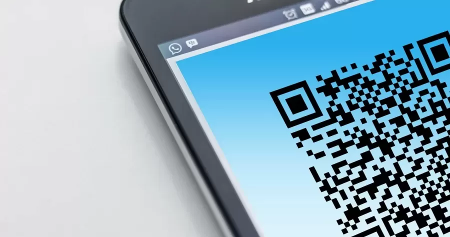 a QR code showing on someone's phone